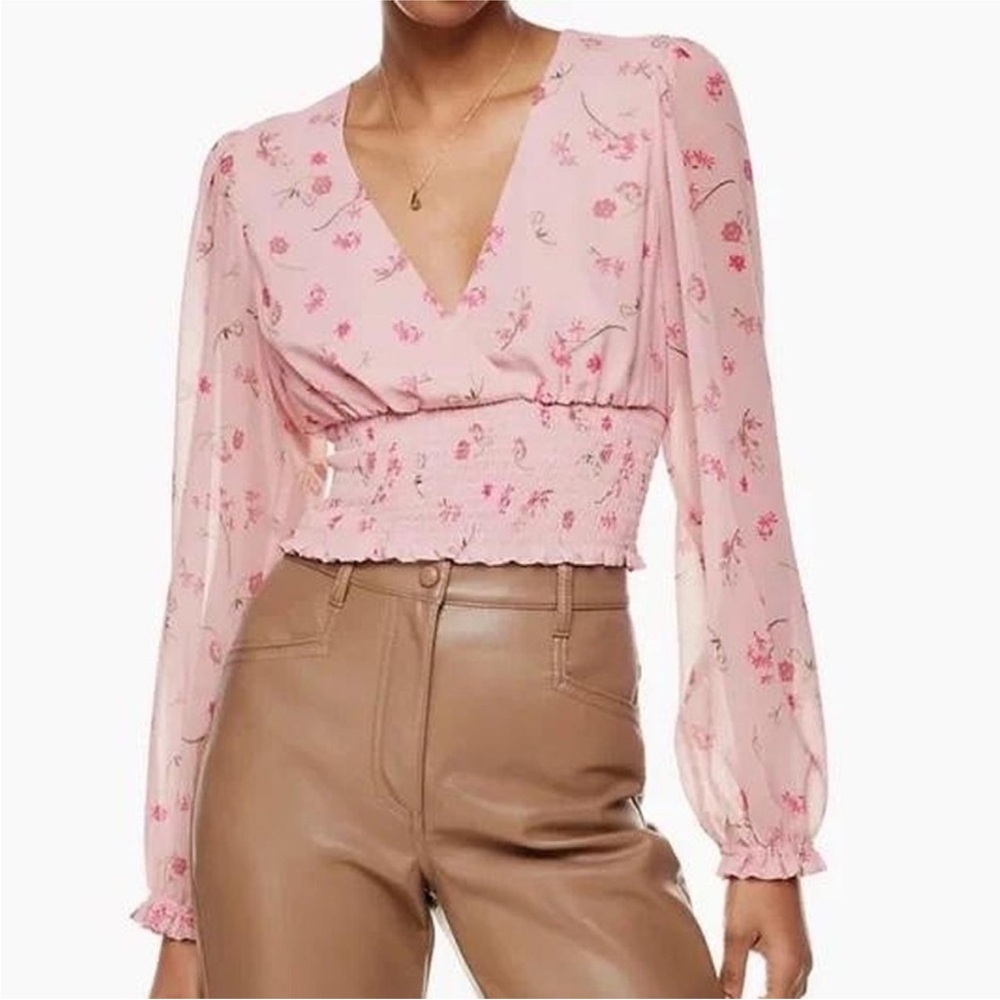 Wilfred Blush Floral V-Neck Blouse